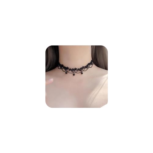 Yienate Vintage Spitze Choker Halskette Schwarz Gothic Spitze Muster Halskette Punk Quaste Schwarz Perle Anhänger Choker Prinzessin Braut Spitze Lolita Aussage Halskette Schmuck Für Frauen Mädchen Yienate Vintage Spitze Choker Halskette Schwarz Gothic Spitze Muster Halskette Punk Quaste Schwarz Perle Anhänger Choker Prinzessin Braut Spitze Lolita Aussage Halskette Schmuck Für Frauen Mädchen von Yienate