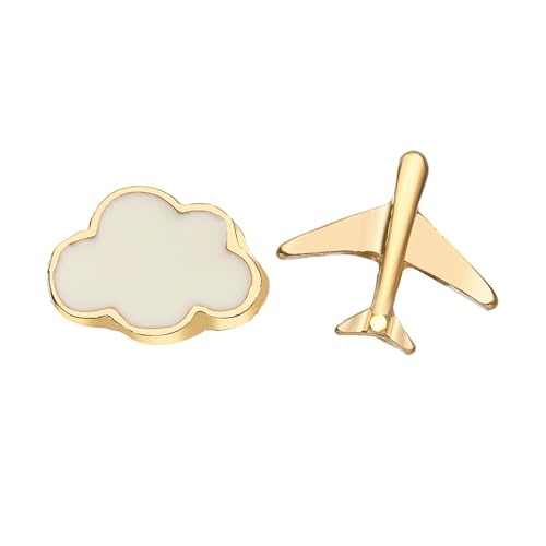 Yienate Winzige Hippie-Ohrstecker Boho Gold Flugzeug Wolke Ohrstecker Statement Asymmetrie Flugzeug Wolke Ohrringe Einzigartig Minimalistische Flugzeug Ohrringe Schmuck Für Frauen Und Mädchen von Yienate