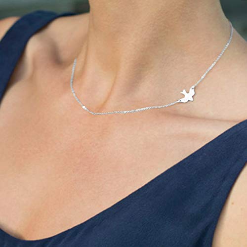 Yienate Zierliche Friedenstaube Halskette Silber Kette Choker Taube Anhänger Trend Charm Halskette Schmuck für Frauen und Mädchen von Yienate