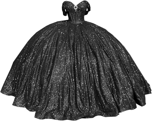 Yifanier Glitzerndes Quinceanera-Kleid mit Perlen und Schleppe bauschiges Ballkleid glitzernde Lange Ballkleider süße 15-16-Kleider MT007 von Yifanier
