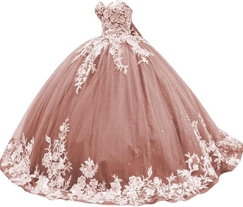 Yifanier Wunderschöne trägerlose Quinceanera-Kleider Trägerlose Quinceanera-Kleider mit 3D-Blumen bauschiger Spitze und Schleppe MT027 von Yifanier