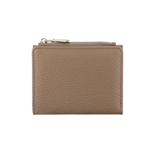 Yifaose Damen Münzbörse Mini Leder Geldbörse mit Reißverschluss Multi-Fach Kartenhalter Geldbörse Herren Business Kreditkartenetui, braun, 12*9.5*1.5cm von Yifaose