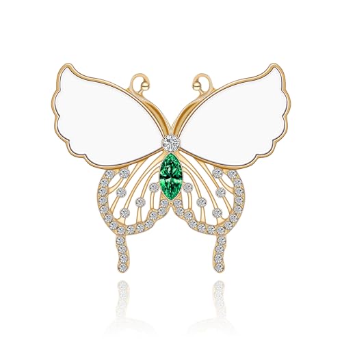 Yifnny Damen Schmetterlingsbrosche, Mode Gold Brosche Pins Halstuch Pin Vintage Brosche Damen Strickjacke Brosche Schmuck Kleidung Accessoires Party Brosche Dekoration (Stil 4 Grün) von Yifnny