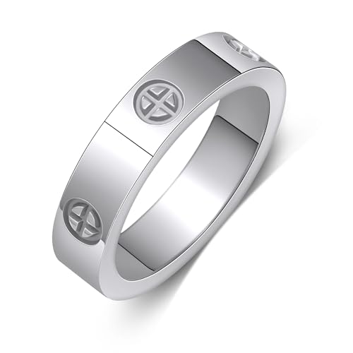 Yifnny Liebesring,Damen-Edelstahl-Ring Paar Ringe Valentine's Day Ring-Schmuck Verlobungsringe Eheringe Männer Kreuz Ringe Versprechen Ringe für Frauen Geschenk-Schmuck (11, Silber) von Yifnny