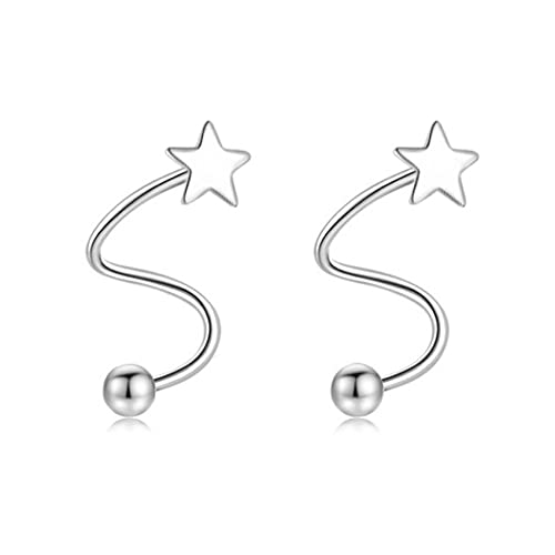 Yifnny Twist Helix Ohrringe, Piercing Wickelohrringe Knorpel S Bend Ohrringe Stern Herz Twisted Spirale Barbell Ohrring Spiral Ohrstecker Piercing Schmuck für Frauen (Stern) von Yifnny
