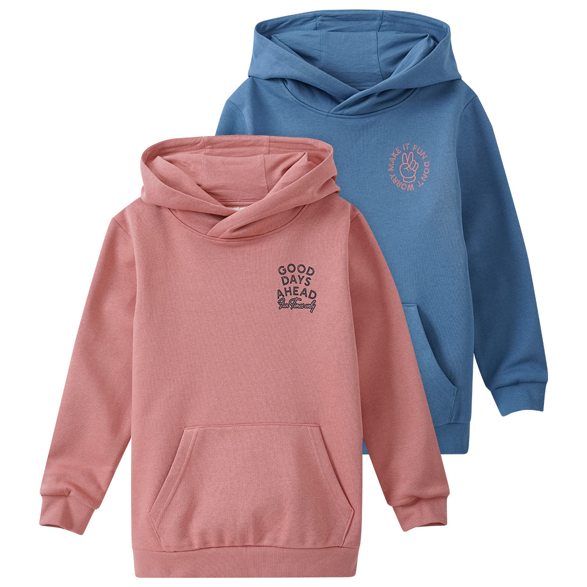 2 Jungen Hoodies mit kleinem Print von Yigga