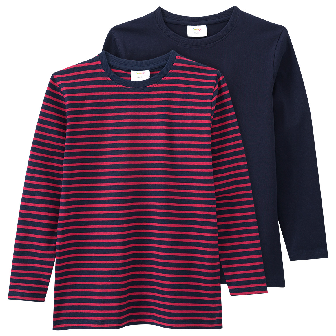 2 Jungen Langarmshirts im Basic-Look von Yigga