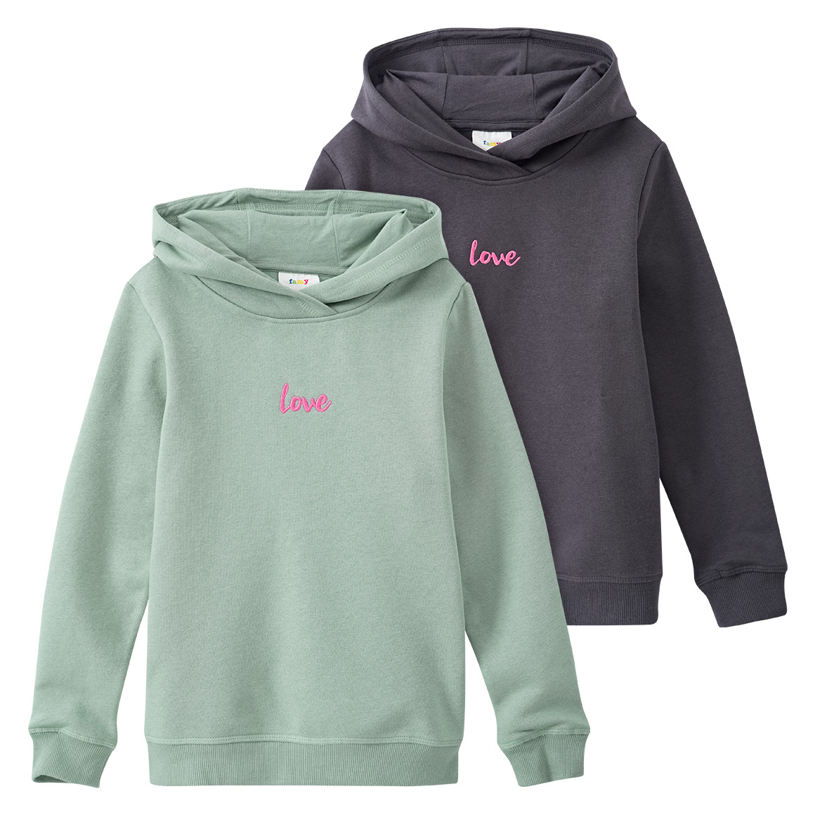 2 Mädchen Hoodies mit kleiner Stickerei von Yigga