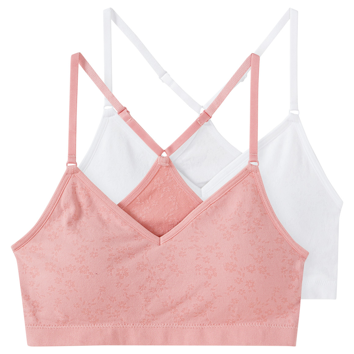 2 Mädchen Seamless-Bustiers mit Blümchen von Yigga