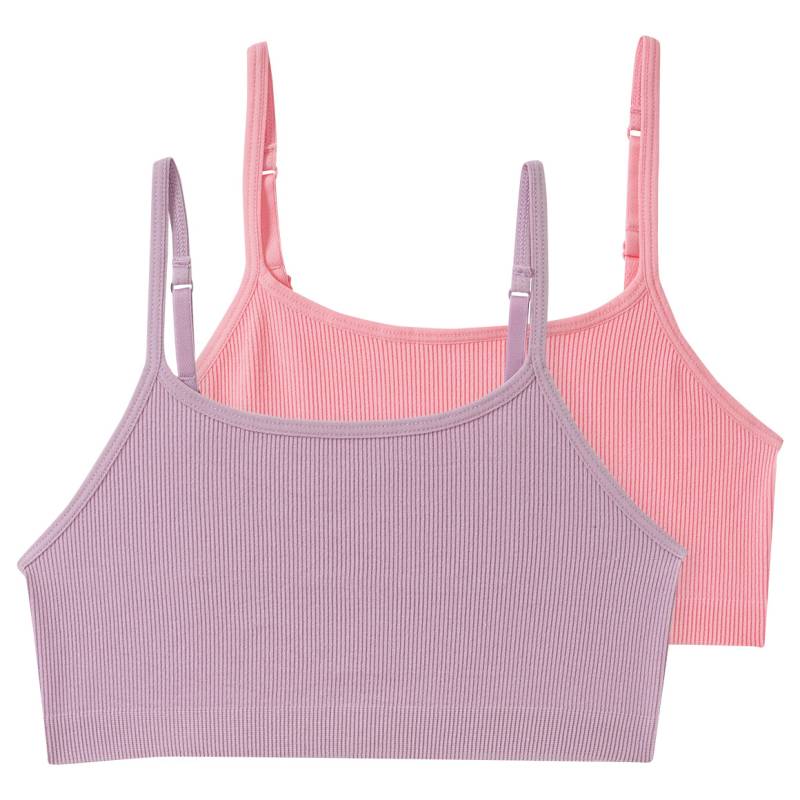 2 Mädchen Seamless-Bustiers mit Rippstruktur von Yigga