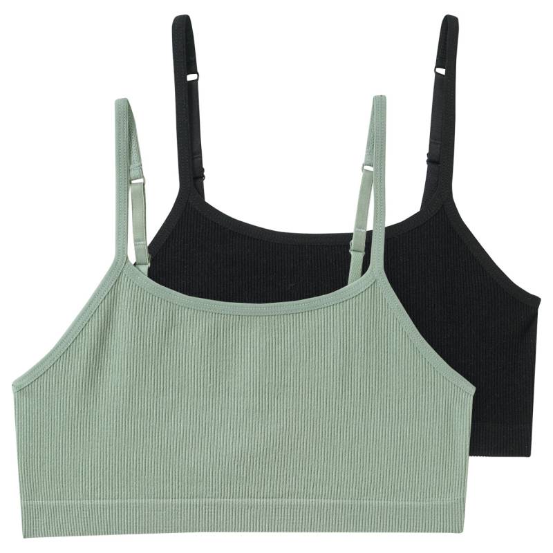 2 Mädchen Seamless-Bustiers mit Rippstruktur von Yigga