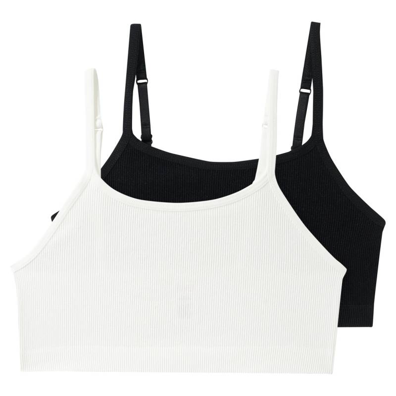 2 Mädchen Seamless-Bustiers mit Rippstruktur von Yigga