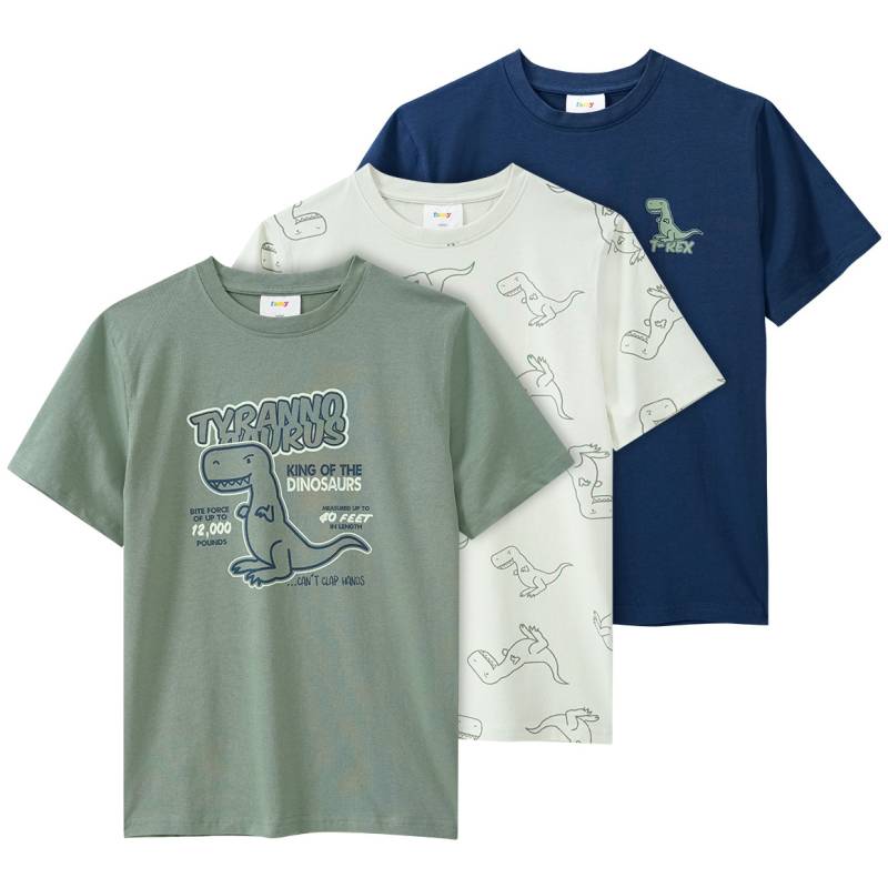 3 Jungen T-Shirts mit Dino-Prints von Yigga