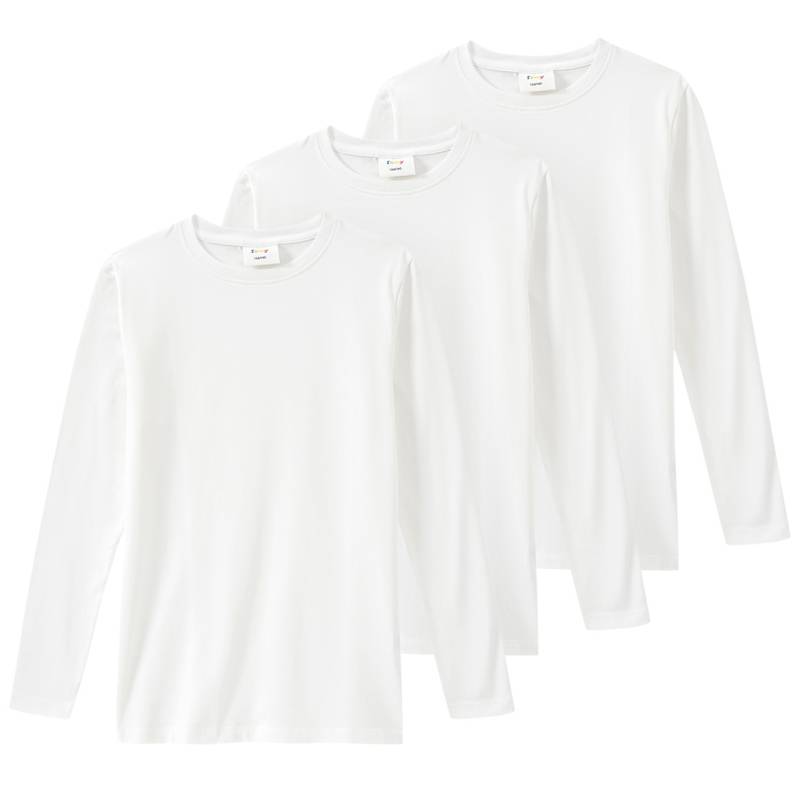 3 Kinder Langarmshirts im Basic-Look von Yigga