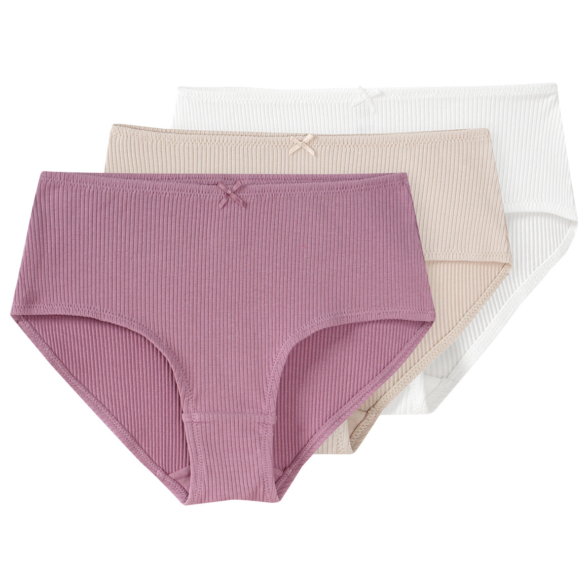 3 Mädchen Pantys mit Rippstruktur von Yigga
