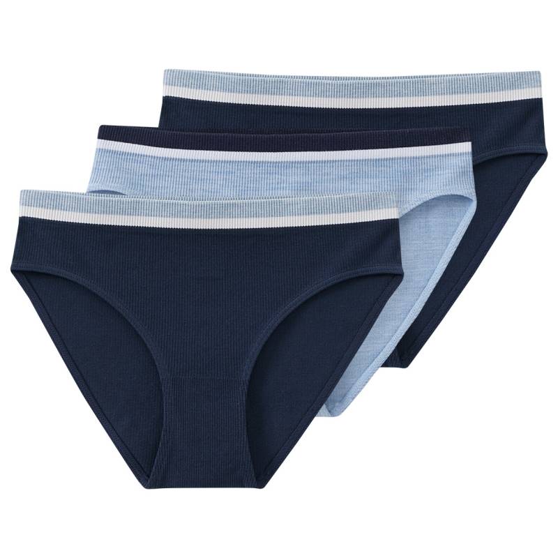 3 Mädchen Seamless-Slips in Rippstruktur von Yigga