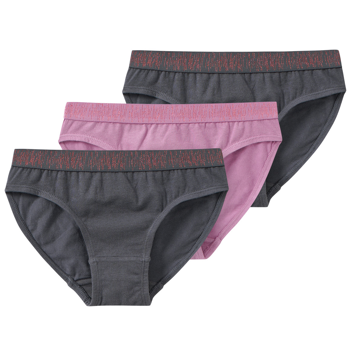 3 Mädchen Slips mit Glitzerbund von Yigga