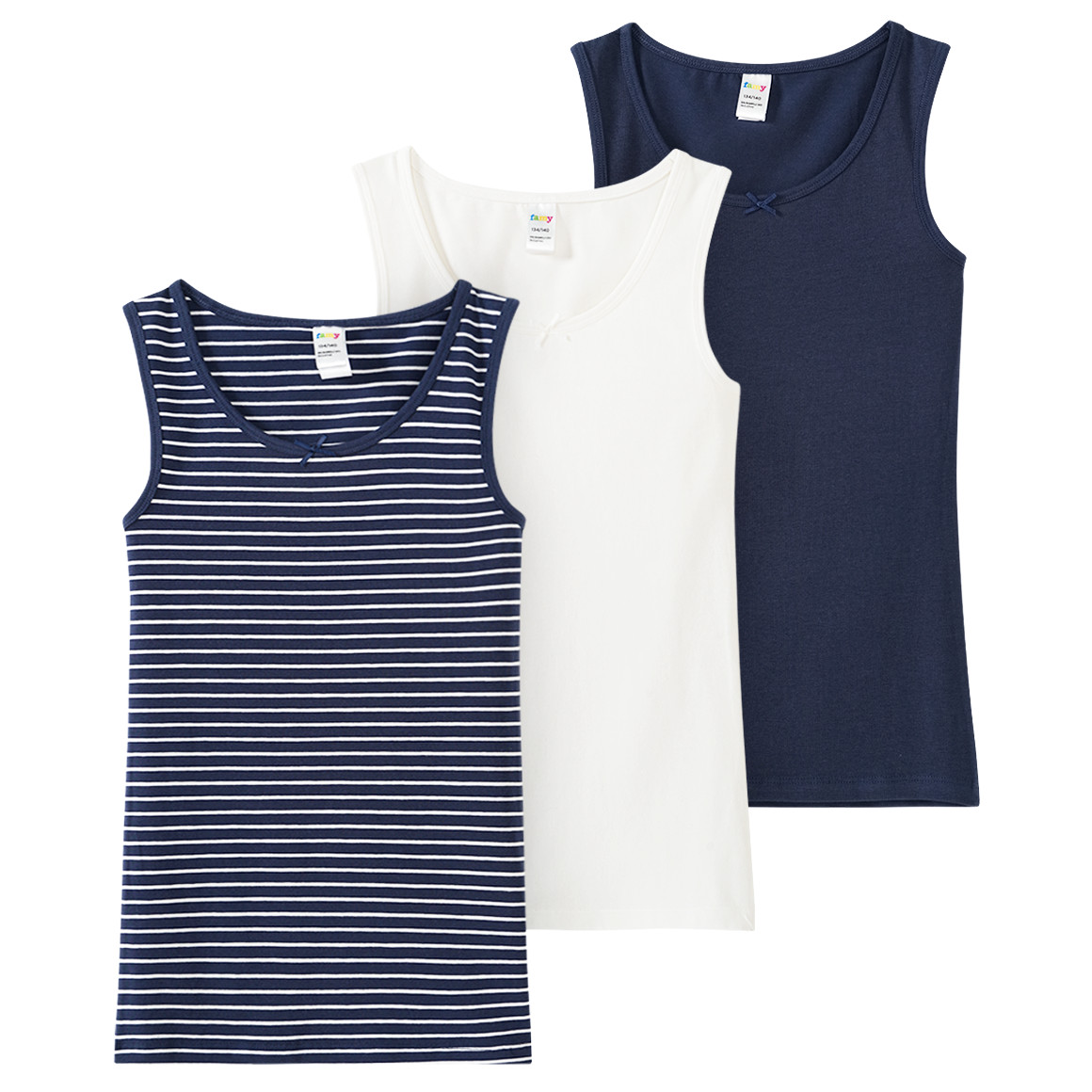 3 Mädchen Unterhemden aus Bio-Baumwolle von Yigga