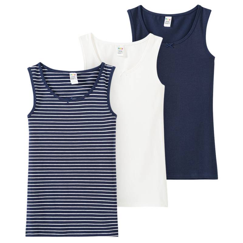 3 Mädchen Unterhemden mit Bio-Baumwolle von Yigga