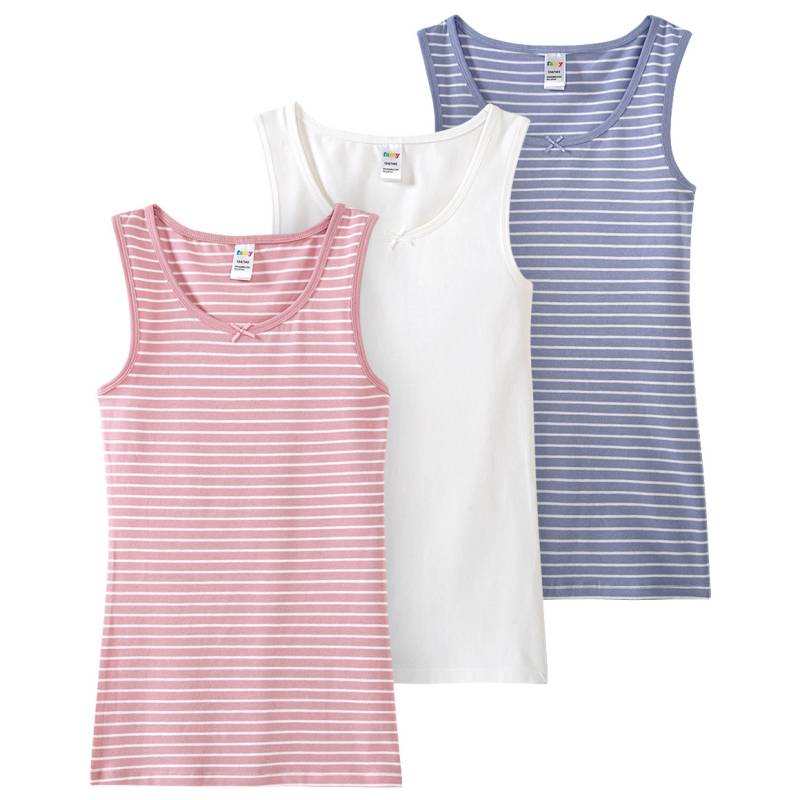 3 Mädchen Unterhemden mit Bio-Baumwolle von Yigga