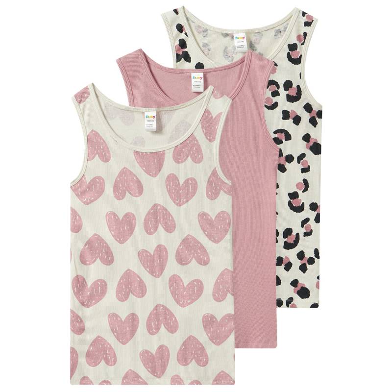 3 Mädchen Unterhemden mit Rippstruktur von Yigga