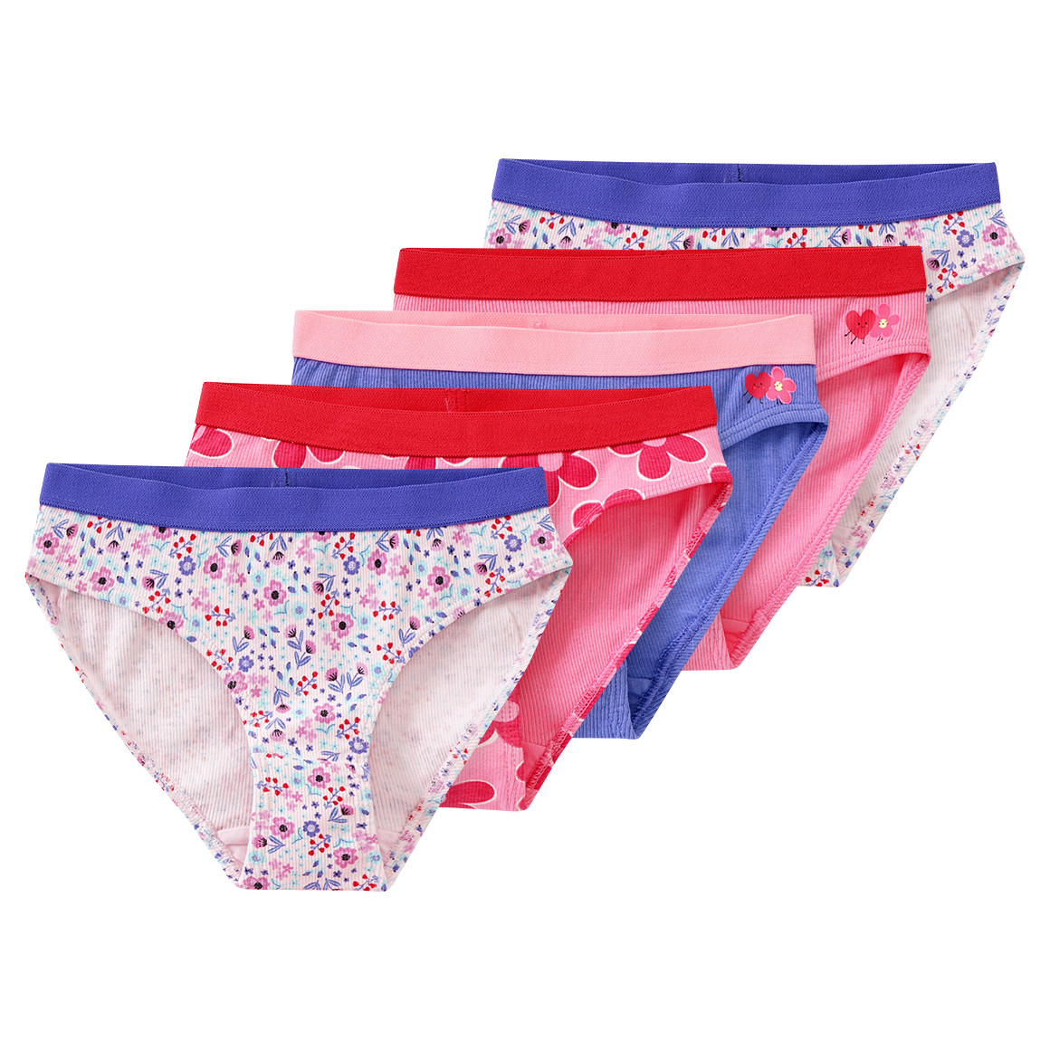 5 Mädchen Slips mit Rippstruktur 5 Mädchen Slips mit Rippstruktur von Yigga
