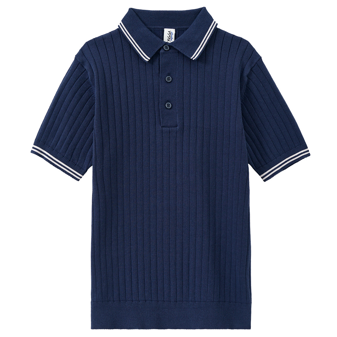 Jungen Strick-Poloshirt mit Rippstruktur Jungen Strick-Poloshirt mit Rippstruktur von Yigga