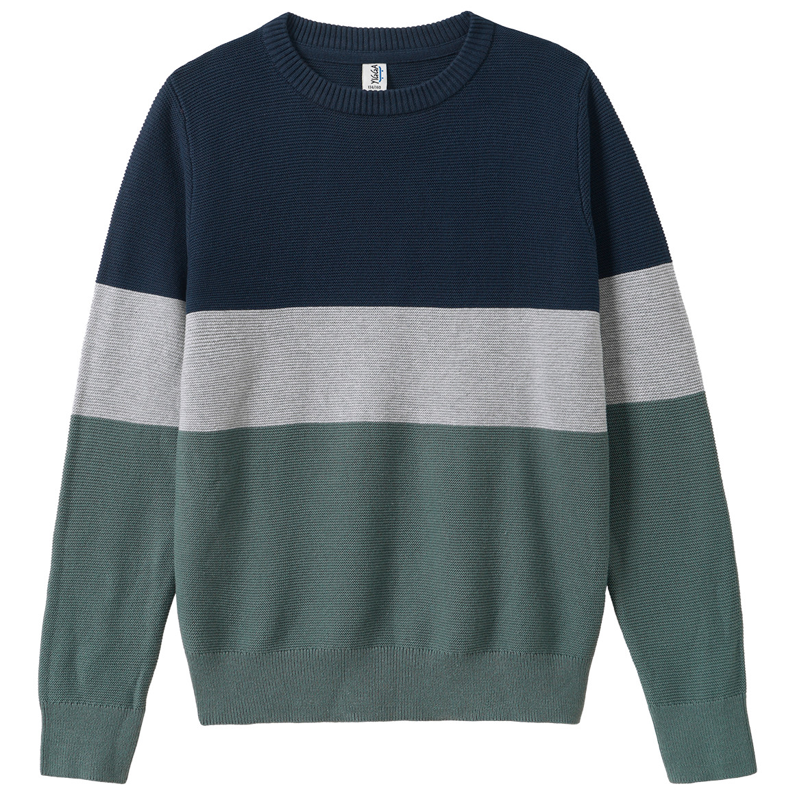 Jungen Strickpullover mit Farbteilern von Yigga