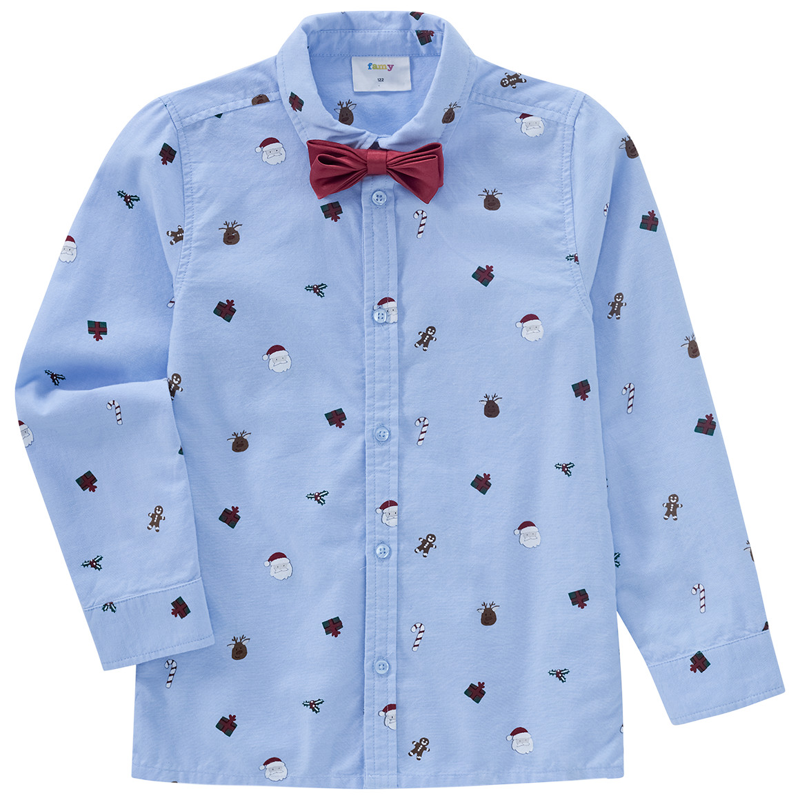 Jungen Weihnachtshemd mit Fliege von Yigga