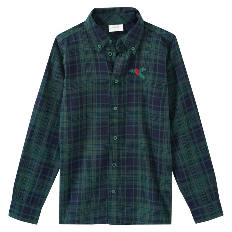 Jungen Weihnachtshemd mit Stickerei von Yigga