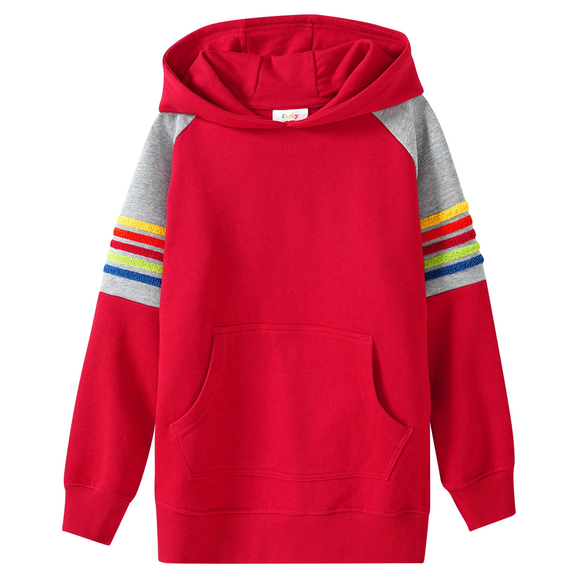 Kinder Hoodie mit bunter Frottee-Applikation von Yigga