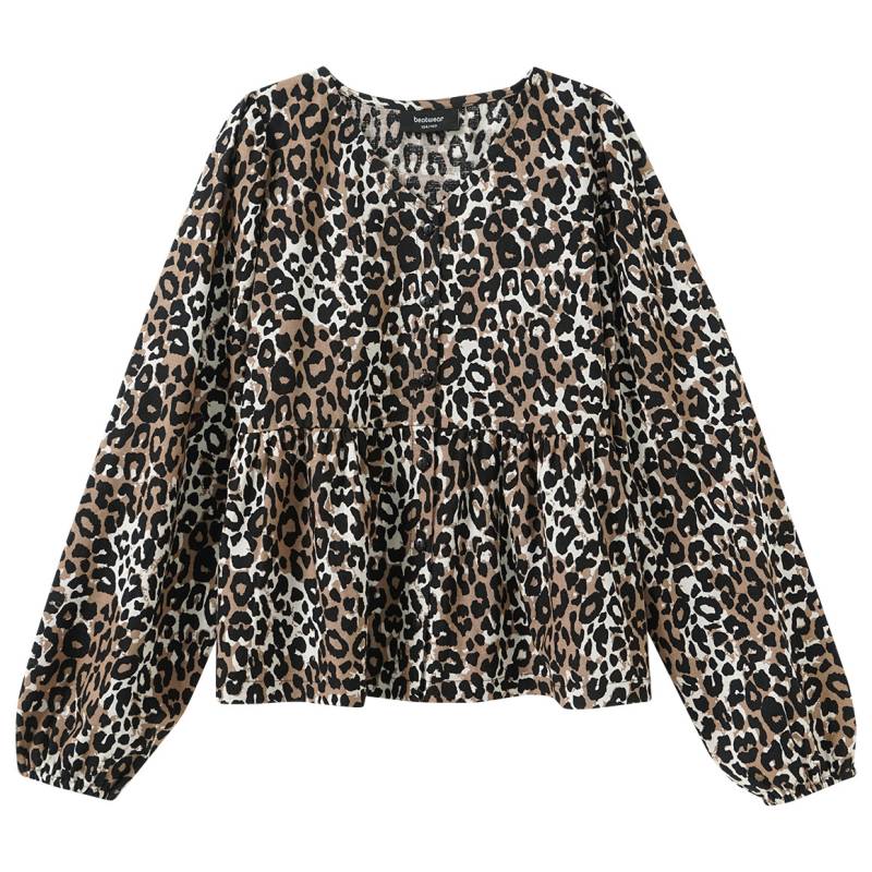 Mädchen Bluse mit Leinen-Anteil von Yigga