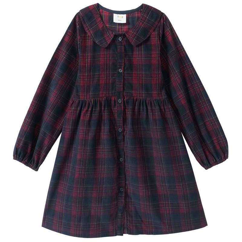 Mädchen Cordkleid mit Bubikragen von Yigga