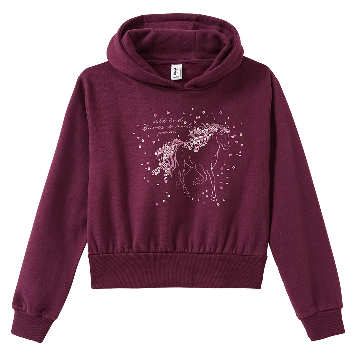 Mädchen Hoodie mit Pferde-Motiv von Yigga
