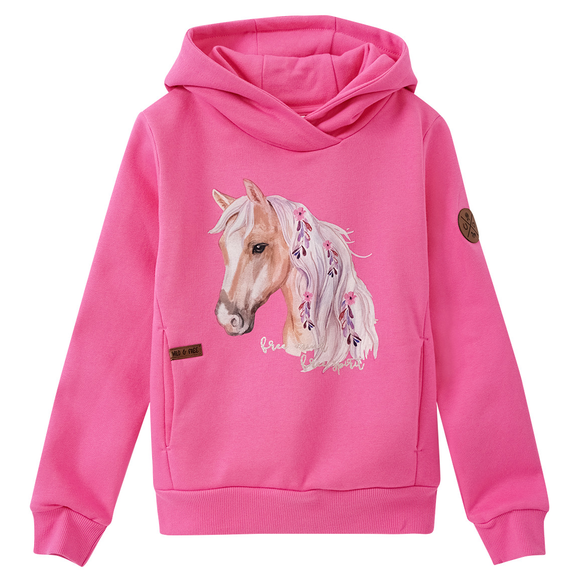 Mädchen Hoodie mit Pferde-Motiv von Yigga