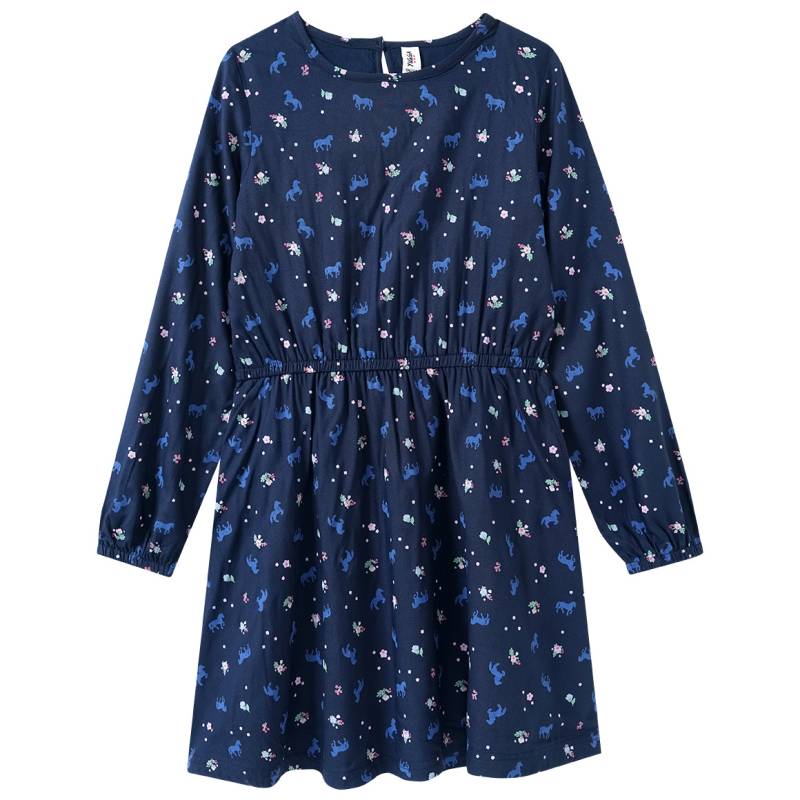 Mädchen Kleid mit Pferde-Allover von Yigga