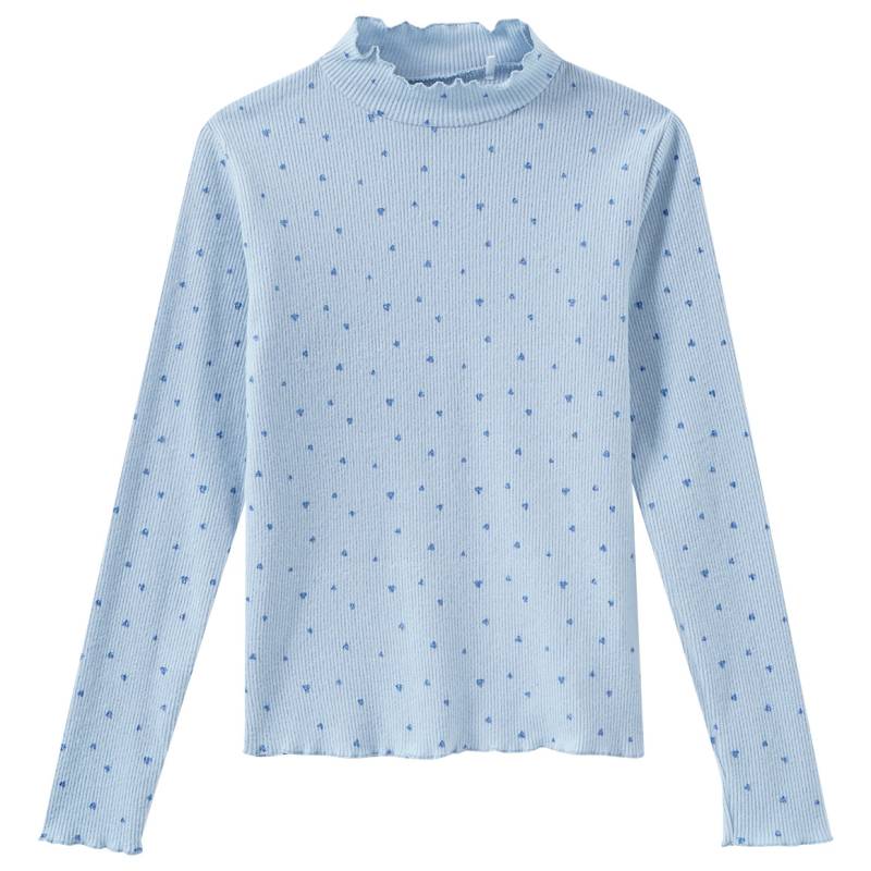 Mädchen Langarmshirt mit Glitzer-Herzen von Yigga