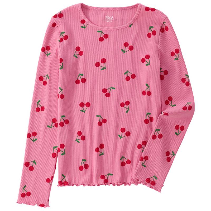 Mädchen Langarmshirt mit Kirsch-Allover von Yigga