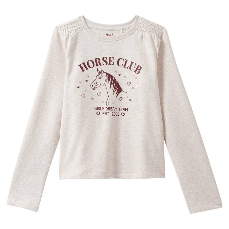 Mädchen Langarmshirt mit Pferde-Print von Yigga