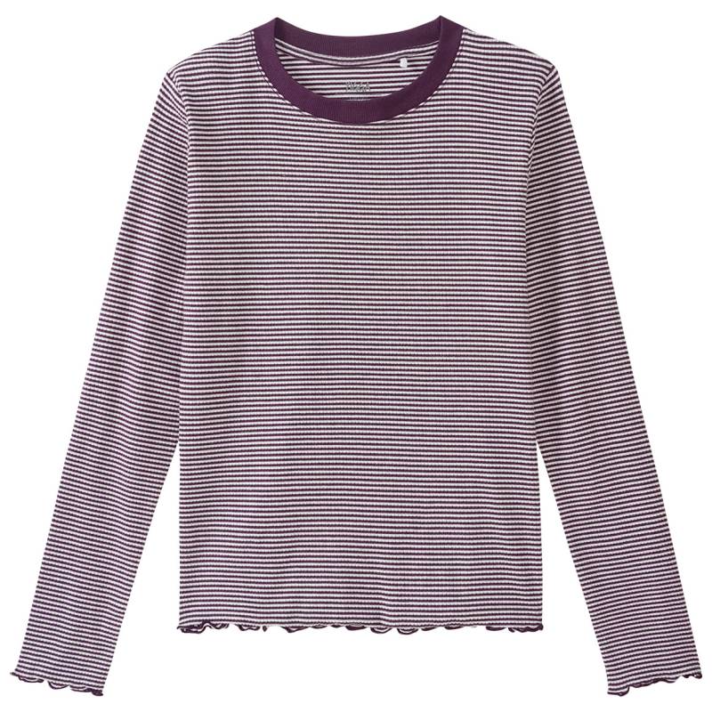 Mädchen Langarmshirt mit Rippstruktur von Yigga