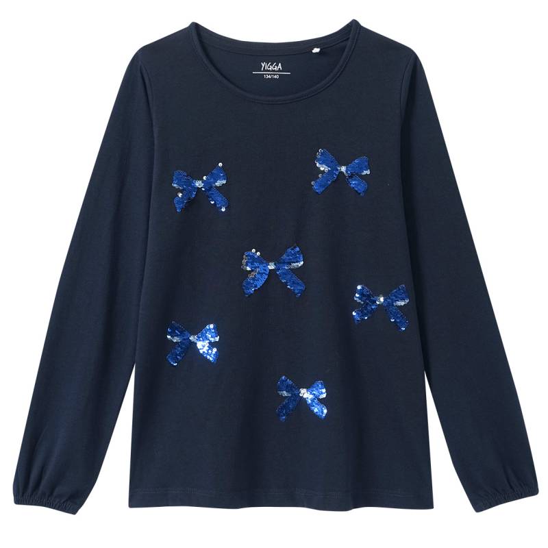 Mädchen Langarmshirt mit Wendepailletten von Yigga
