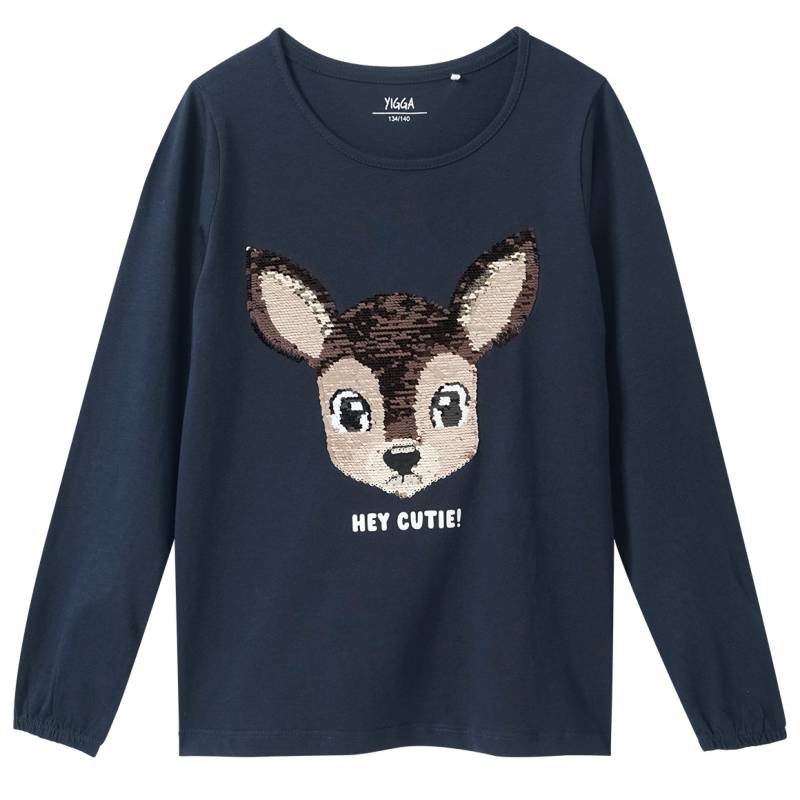 Mädchen Langarmshirt mit Wendepailletten von Yigga