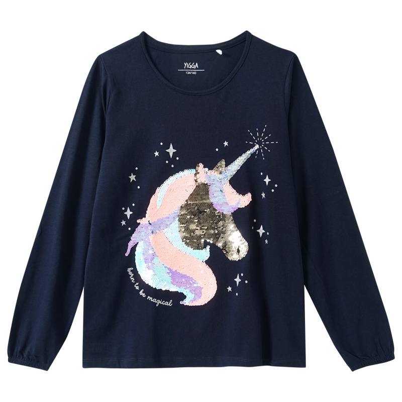 Mädchen Langarmshirt mit Wendepailletten von Yigga