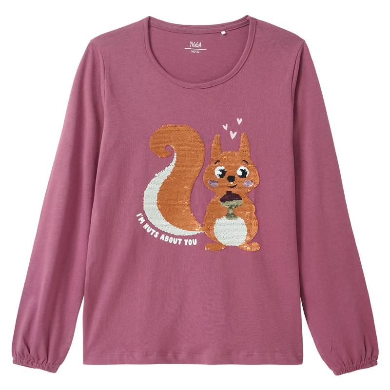 Mädchen Langarmshirt mit Wendepailletten von Yigga