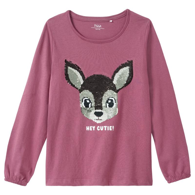 Mädchen Langarmshirt mit Wendepailletten von Yigga