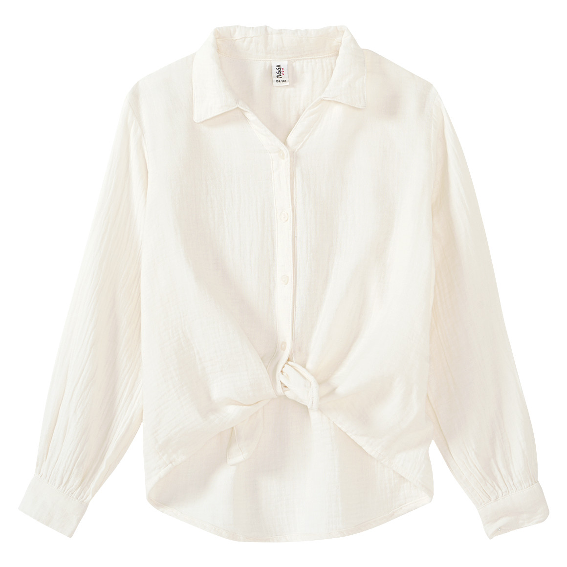 Mädchen Musselin-Bluse mit Knotendetail Mädchen Musselin-Bluse mit Knotendetail von Yigga