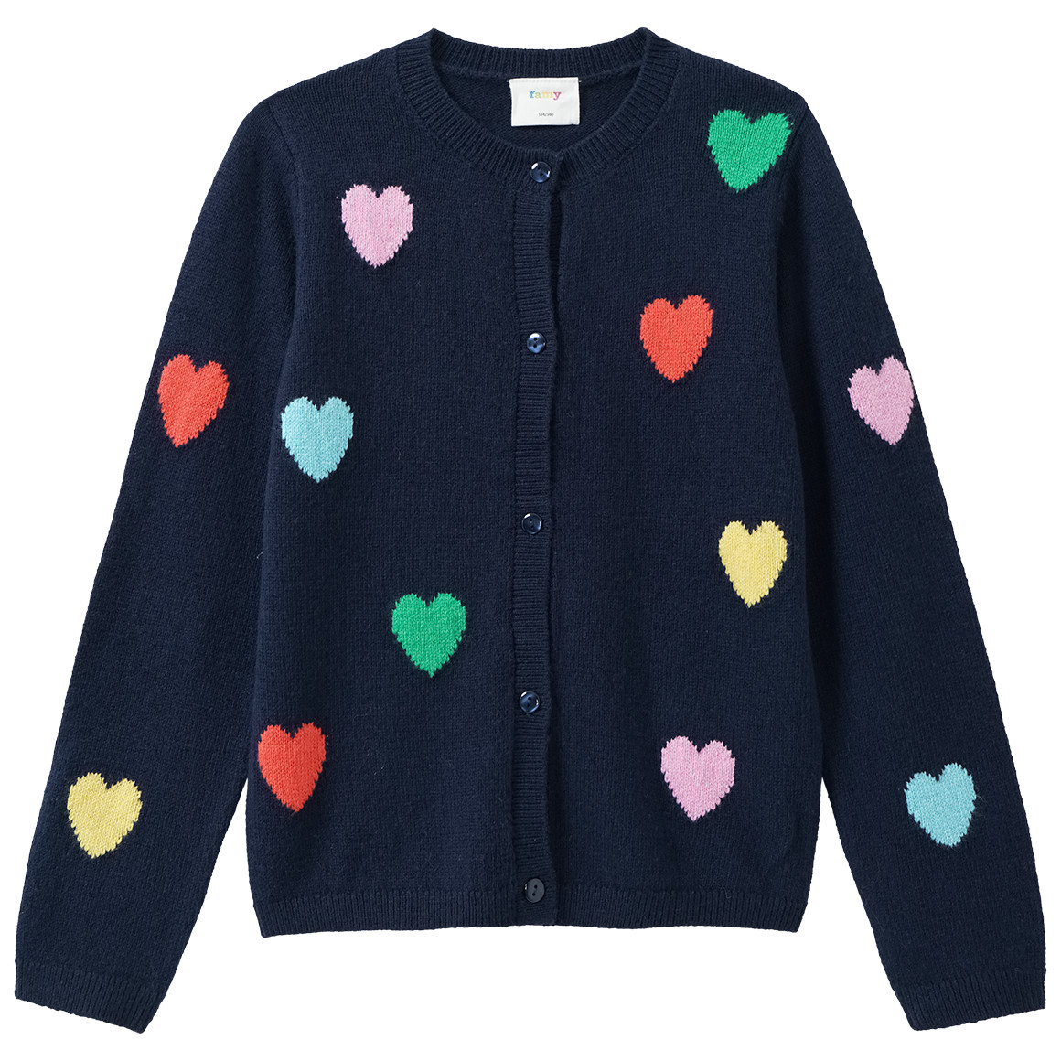 Mädchen Strickjacke mit Herz-Allover von Yigga