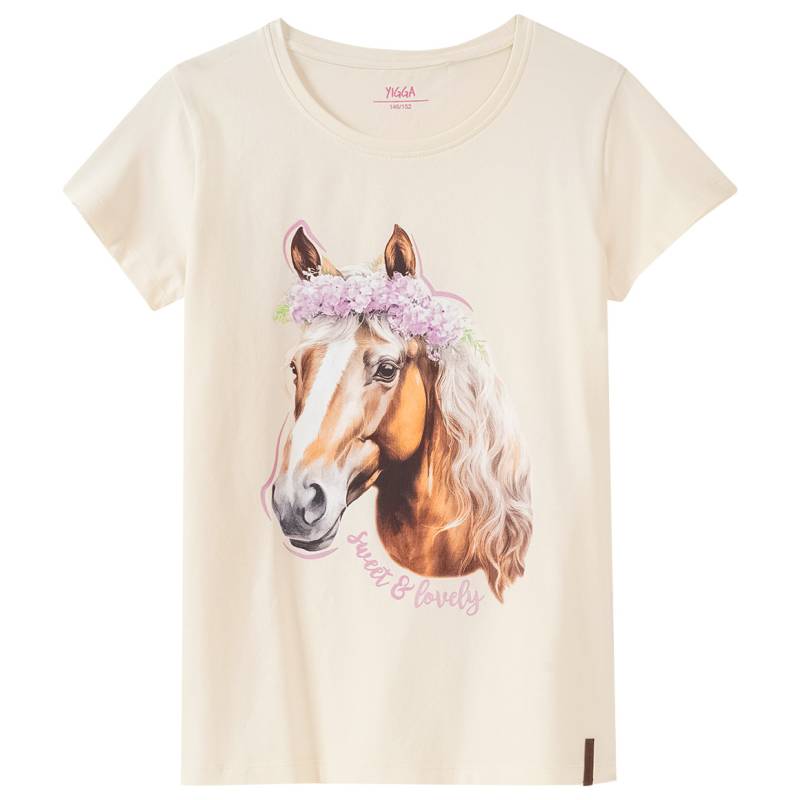 Mädchen T-Shirt mit Pferde-Motiv von Yigga