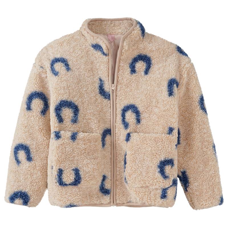 Mädchen Teddyjacke mit Hufeisen allover von Yigga