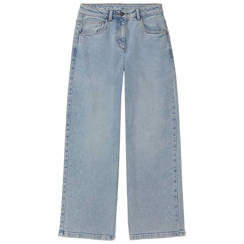 Mädchen Wide-Leg-Jeans mit dezenten Sternen von Yigga